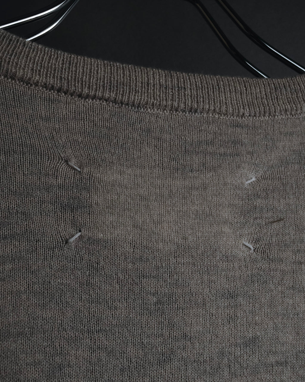 Maison Margiela 2014 Autumn/Winter fine gauge V-neck knit dress with elbow patches