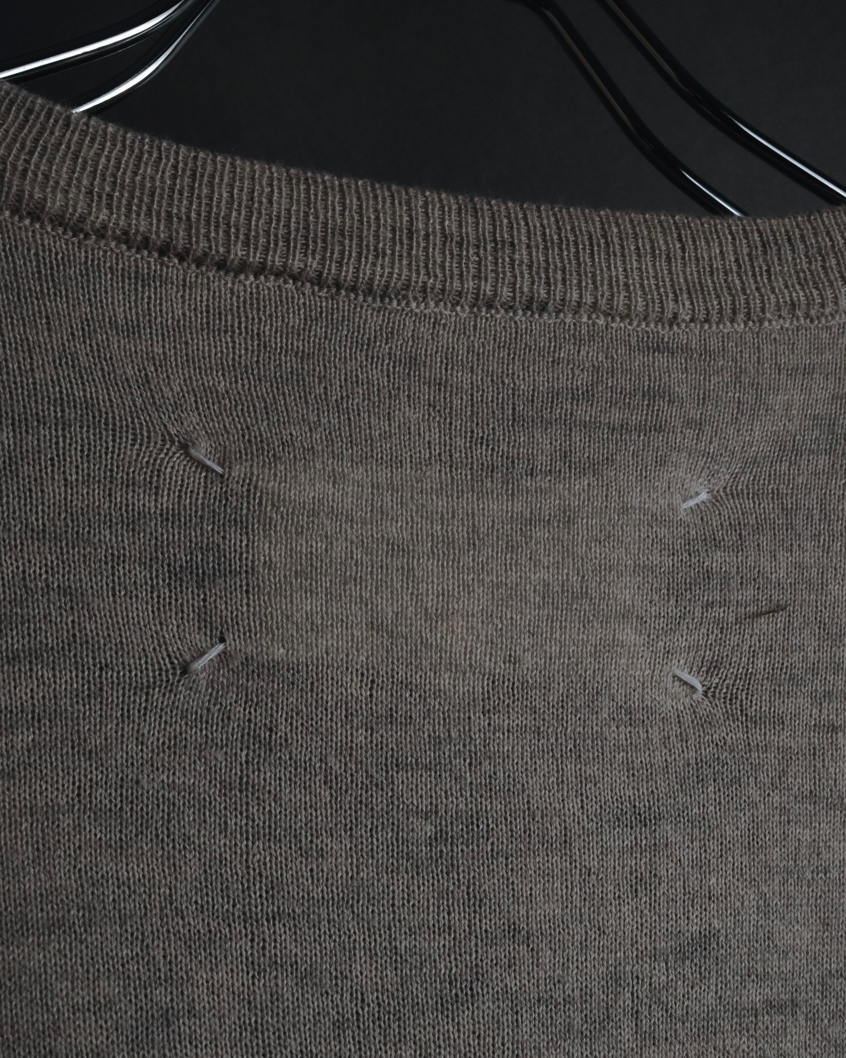 Maison Margiela 2014 Autumn/Winter fine gauge V-neck knit dress with elbow patches