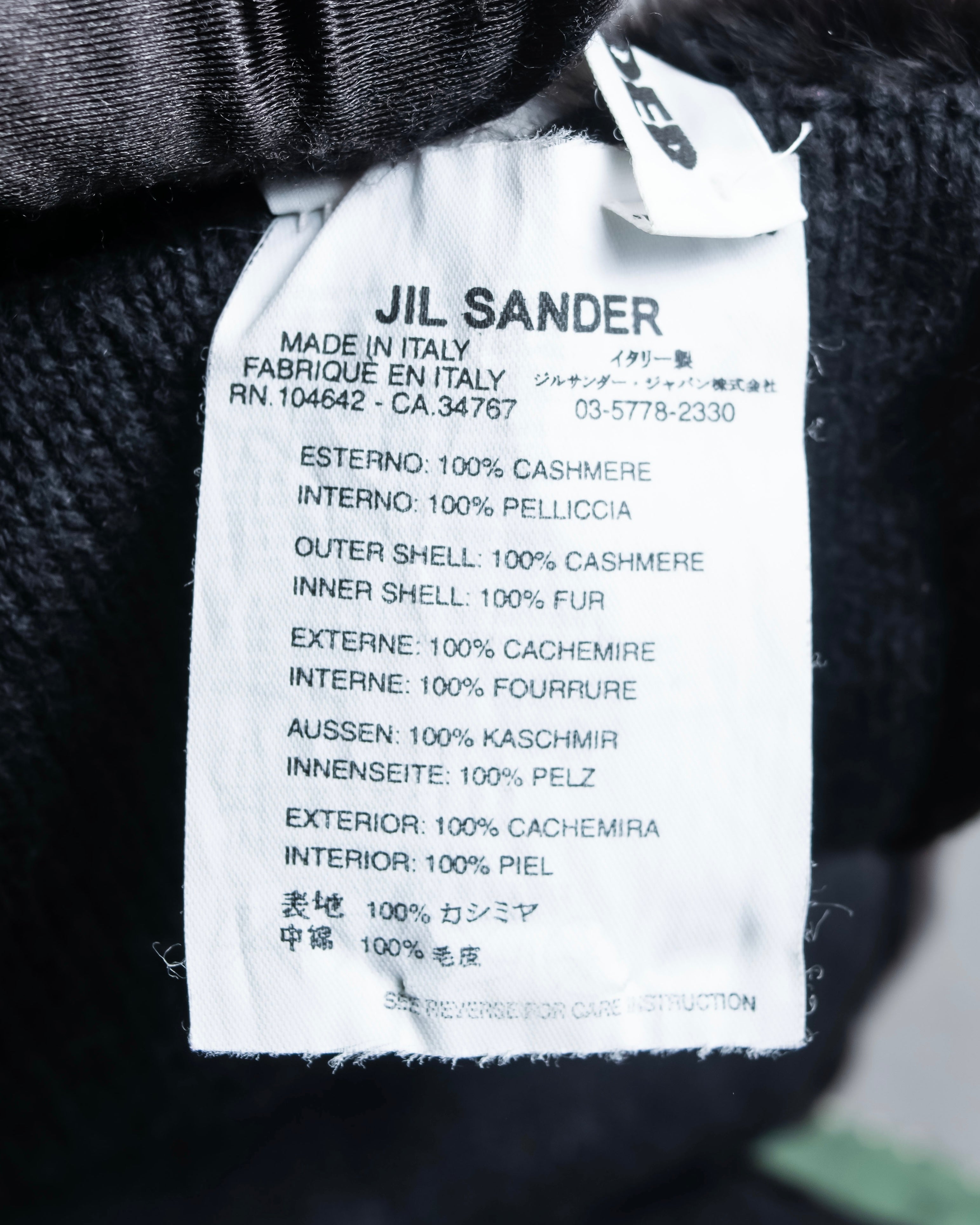 "JIL SANDER" Knit with different materials fur muffler