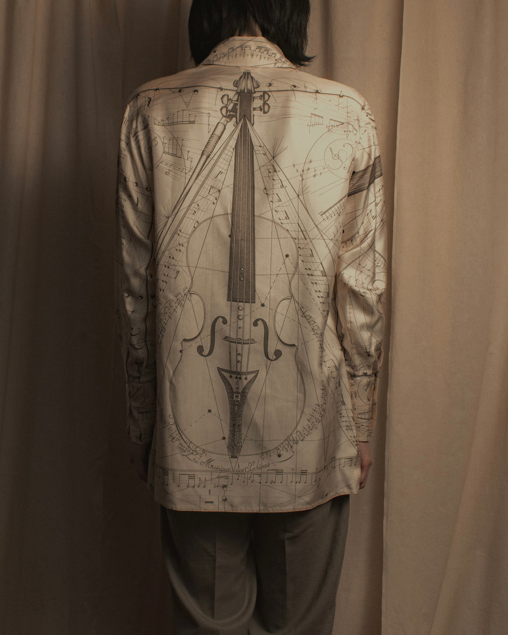 -SPECIAL- "HERMES" 00's Jean-Paul Gaultier Era Silk Twill Shirt "La Musique des Sphères