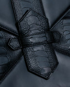 "YVES SAINT LAURENT" Crocodile embossed combination design leather bag