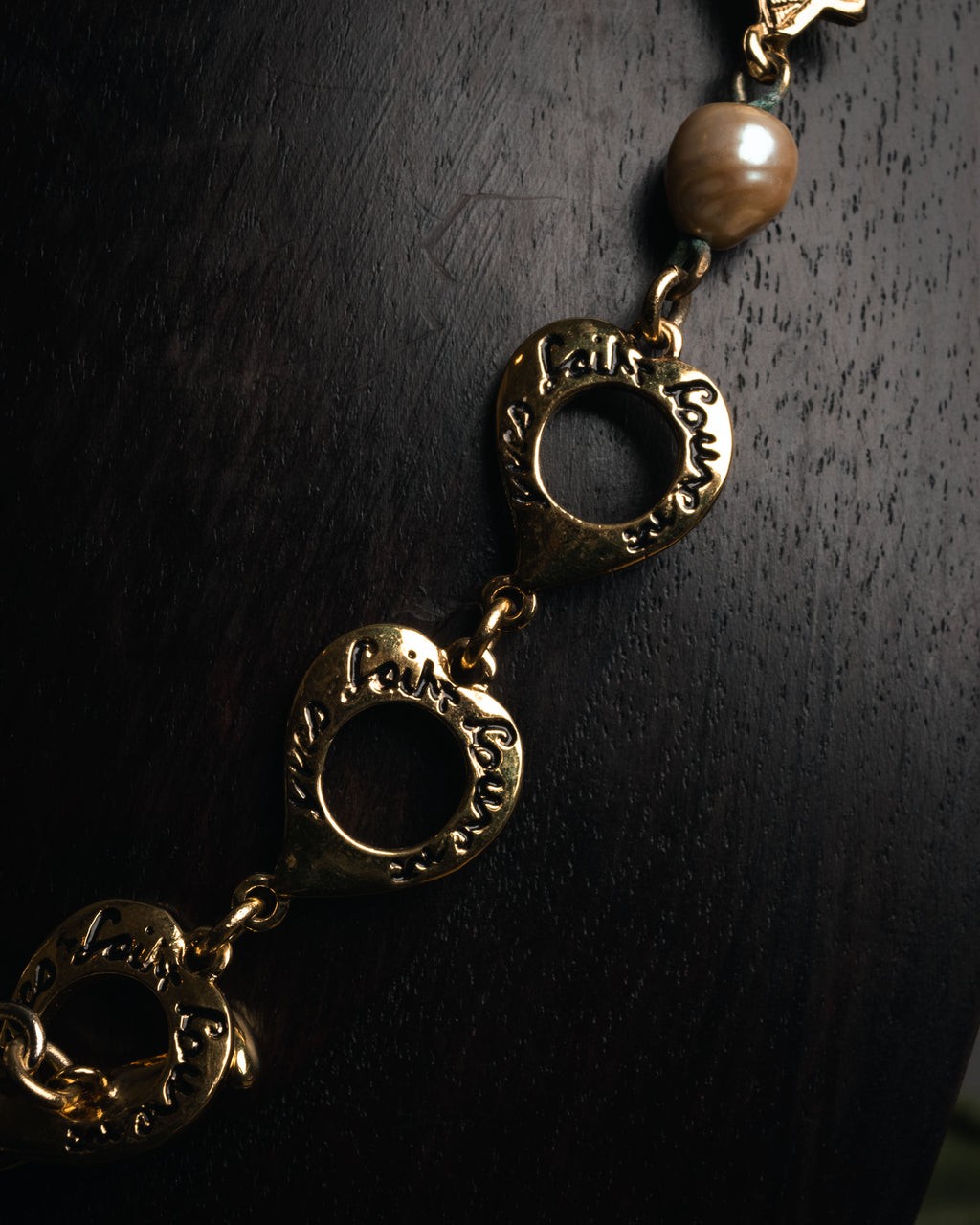 “Yves Saint Laurent” 80’s-90’s Baroque pearl heart motif necklace