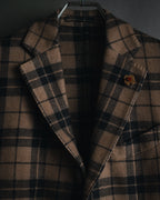 "LARDINI" Checked three-button soft-shoulder tailored jacket