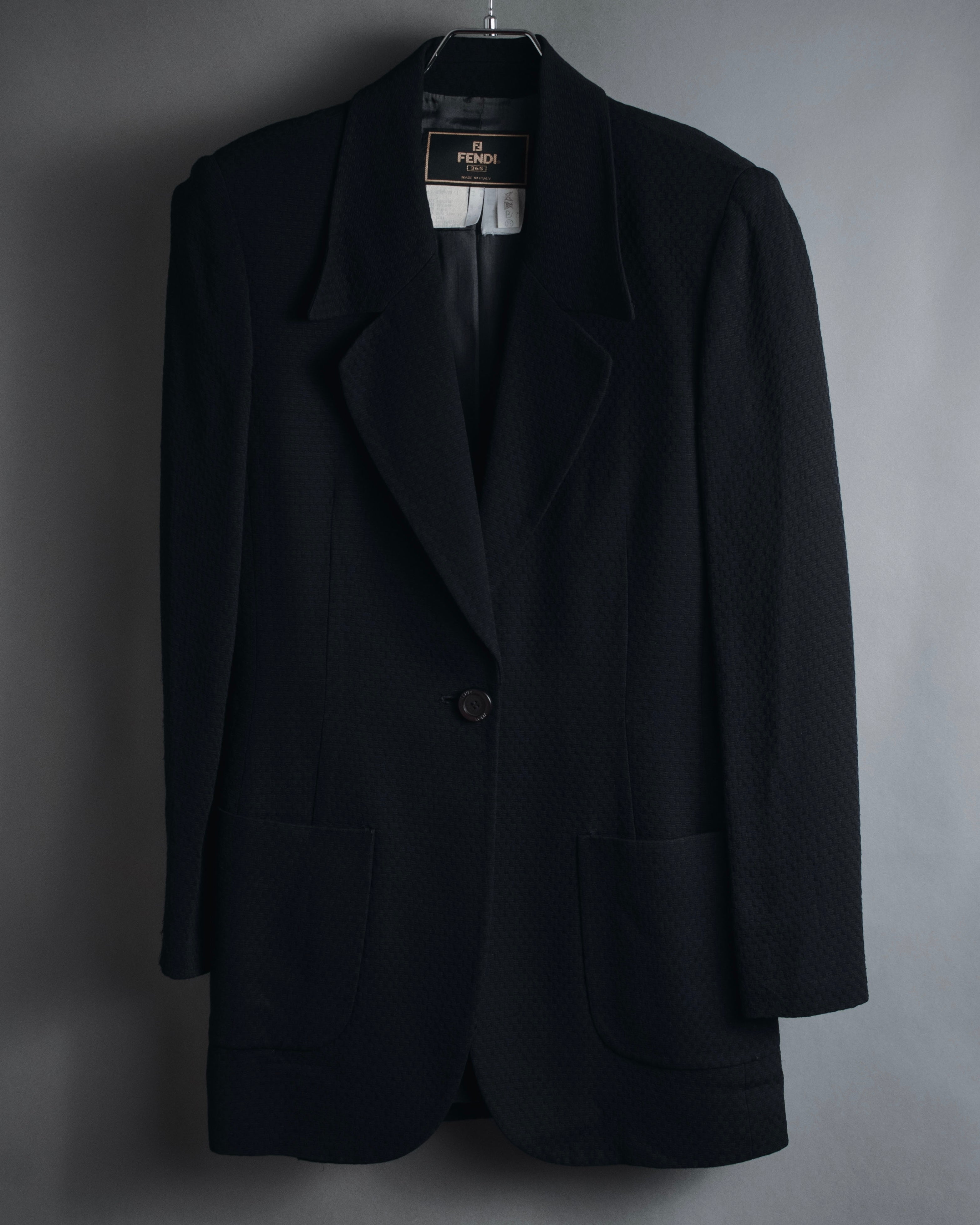 "FENDI" 80’s-90’s viscose blend structured tailored jacket