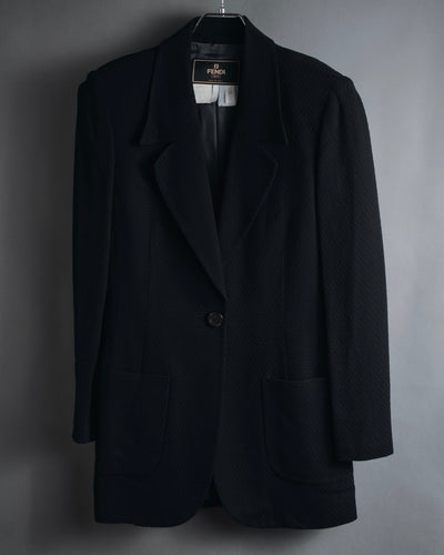"FENDI" 80’s-90’s viscose blend structured tailored jacket
