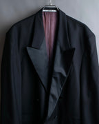 “INCOGUITO“ Shiny peak lapel double breasted tailored jacket