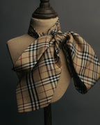 "BURBERRY LONDON" 00's Beige checked silk necktie