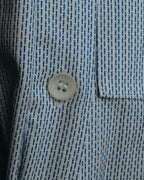 "CÉLINE" 10's Textured cotton collarless tunic shirt