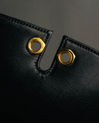 “GUCCI” 80’s-90’s Rope clasp leather shoulder bag