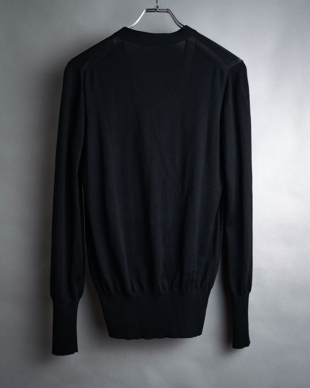 “CELINE” 2010’s Contrast placket wool silk cardigan
