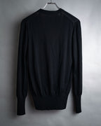 “CELINE” 2010’s Contrast placket wool silk cardigan
