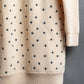 "Christian Dior" Star print frill detail cable knit tunic pullover