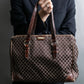 "CELINE" Macadam pattern crocodile switching one handle bag