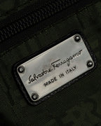 "Salvatore Ferragamo" Draping design lace-up detail leather bag