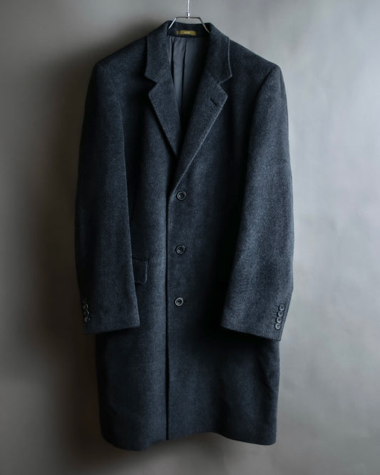 "GIANERANCO FERRE" Angora wool blend long chester coat