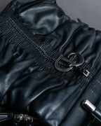 "Christian Dior" Karenina gathered design leather handbag