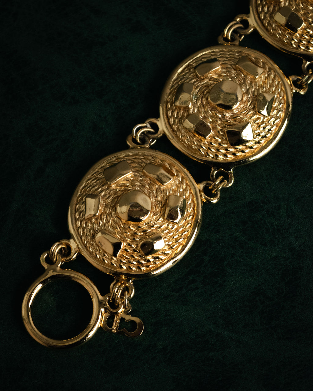 “Christian Dior” 90’s Medallion motif toggle bracelet