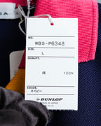 "Balenciaga Sports" Pink & yellow collar long sleeve polo shirt