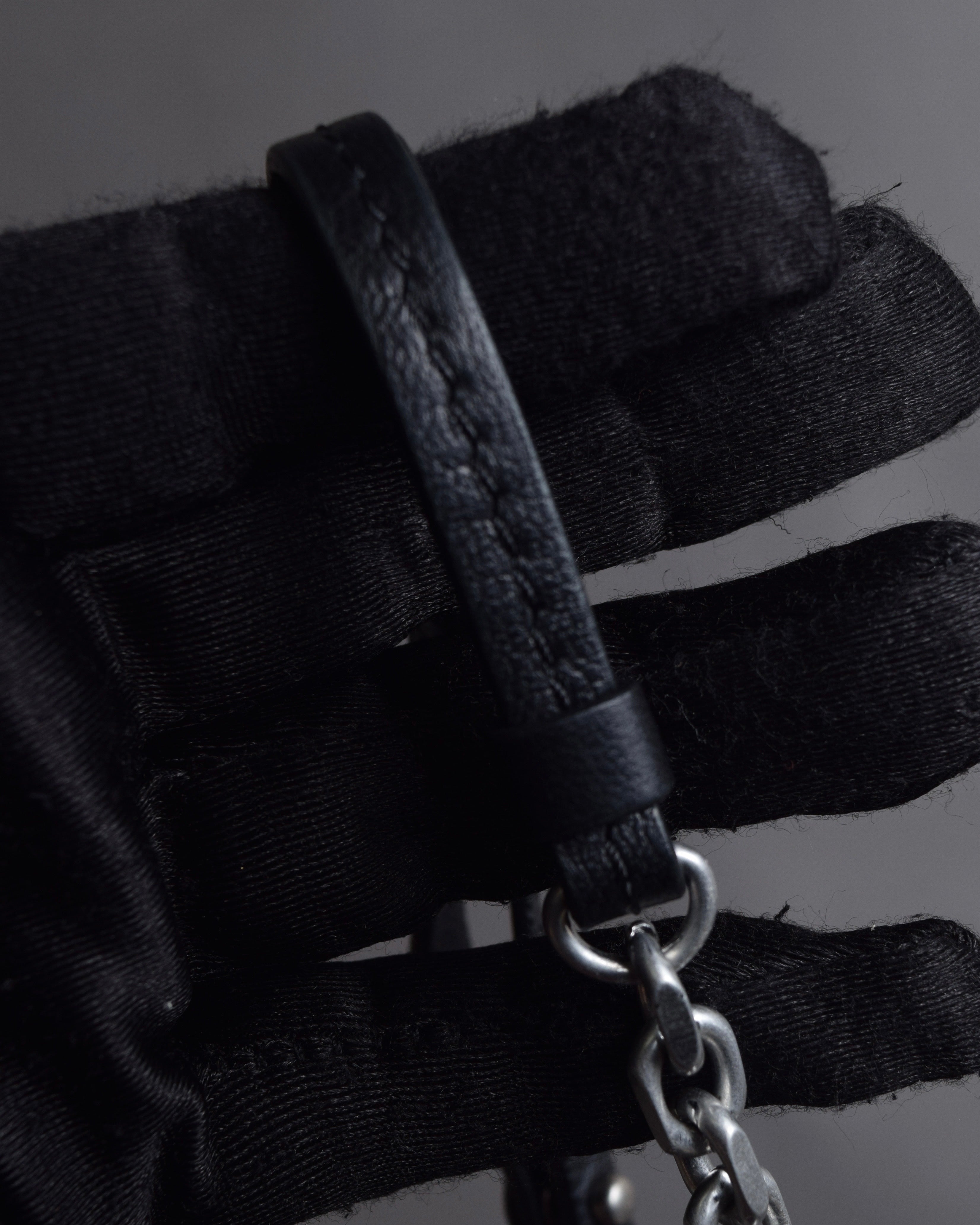 "MAISON MARGIELA" Wig fur design chain shoulder leather bag