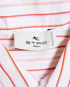 ETRO/ Oversized Multi Color Striped Shirt Pink × White