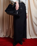 "ISSEY MIYAKE" Organic cutout fringe wrap skirt