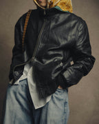 -MOOD MILLÉSIMES- 80’s-90’s softly draped leather bomber jacket