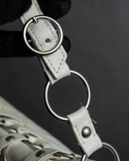 "Christian Dior" Metal ring leather combination design bag