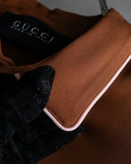 "GUCCI" Piping design soft drape shirt