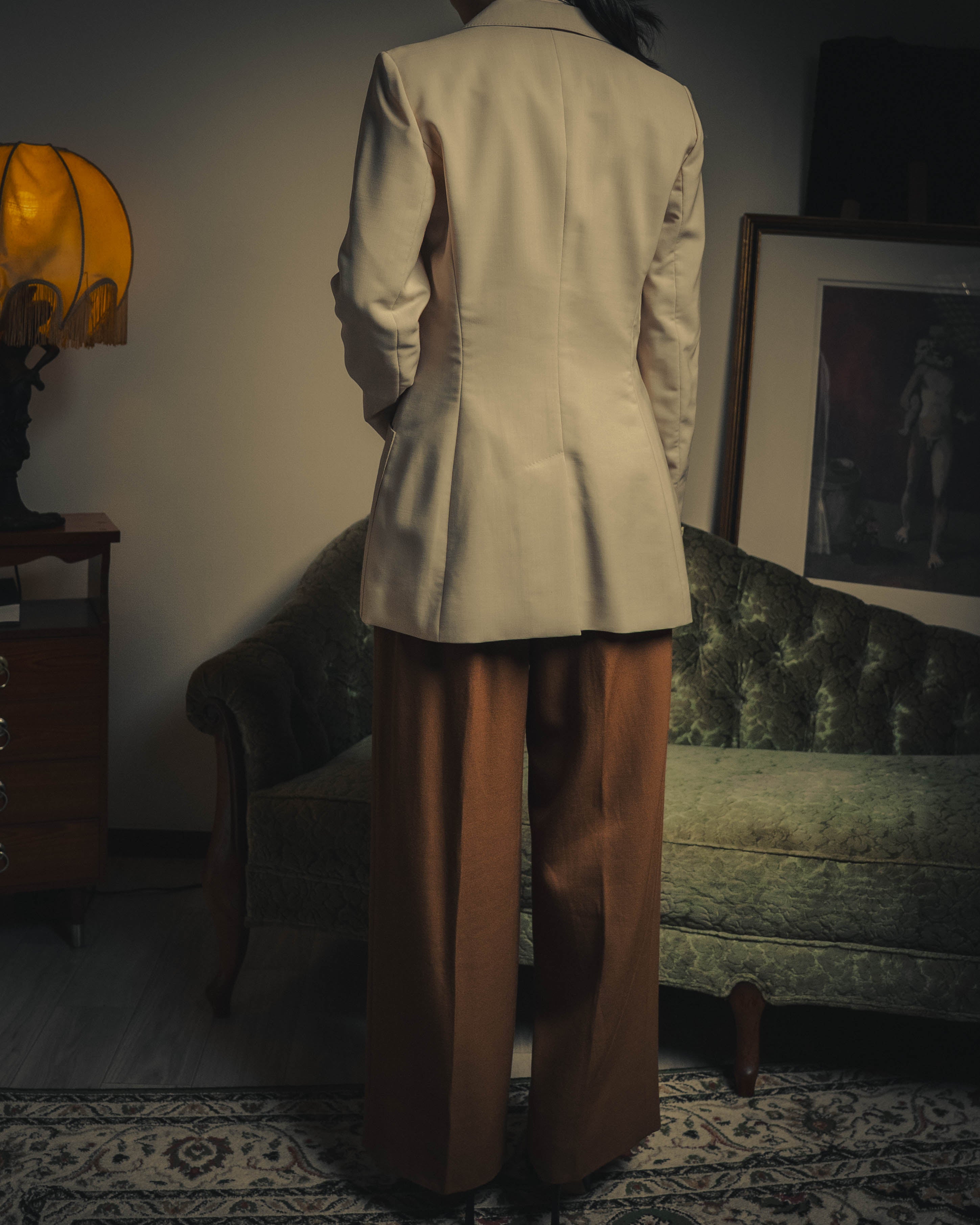 –SPECIAL– "Hermès" 90's-00's Lustrous mohair single-breasted blazer