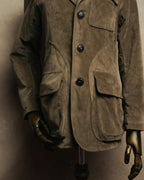 “GIORGIO ARMANI” 90’s-00’s Suede-effect multi-pocket tailored field jacket