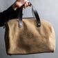 "LOEWE" Logo engraved suede mini boston bag