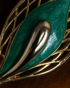 "BALENCIAGA" Floral＆leaf motif brooch set of 2