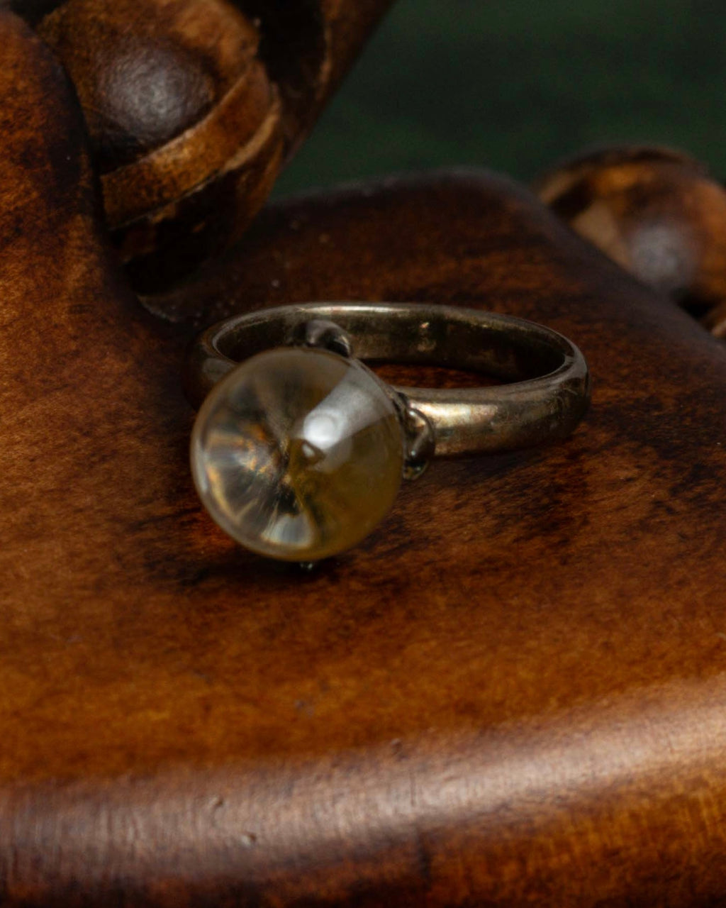 "KENZO" Transparent spherical top design silver 925 ring