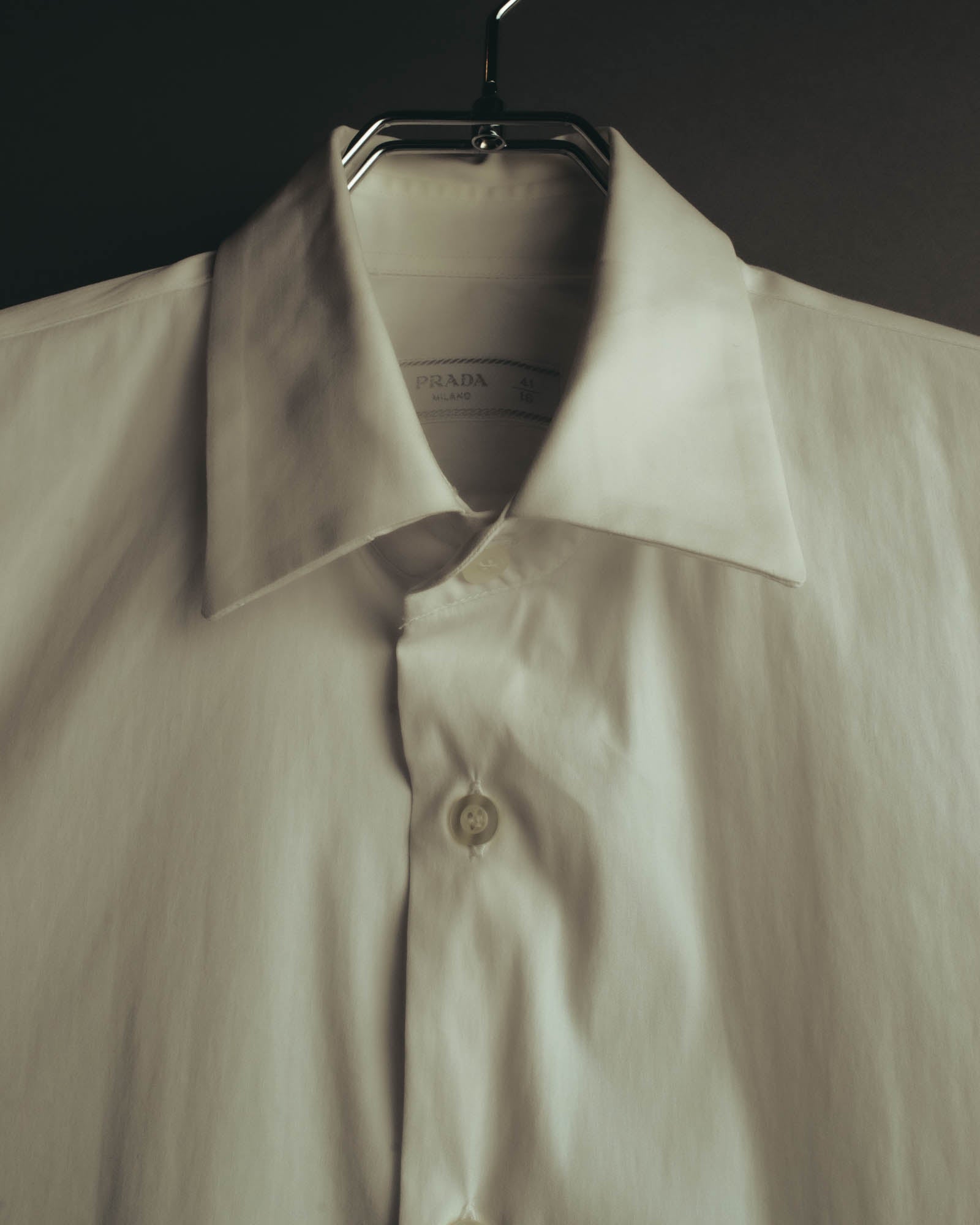 -SPECIAL- "PRADA" 10's-20's Stretch cotton silk-touch dress shirt