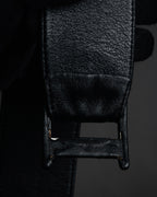 “Christian Dior” 80’s-90’s Leather-wrapped buckle wide belt