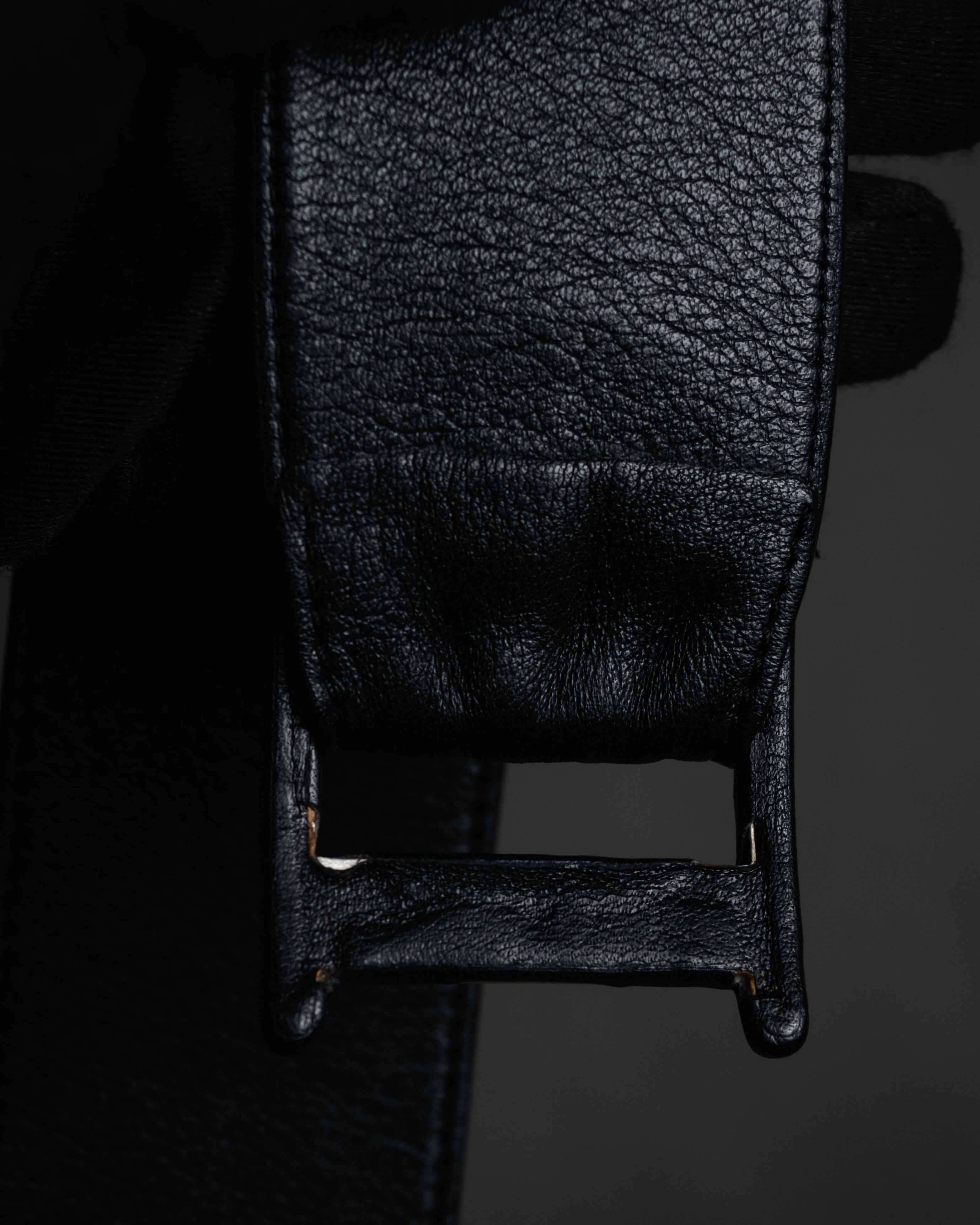 “Christian Dior” 80’s-90’s Leather-wrapped buckle wide belt