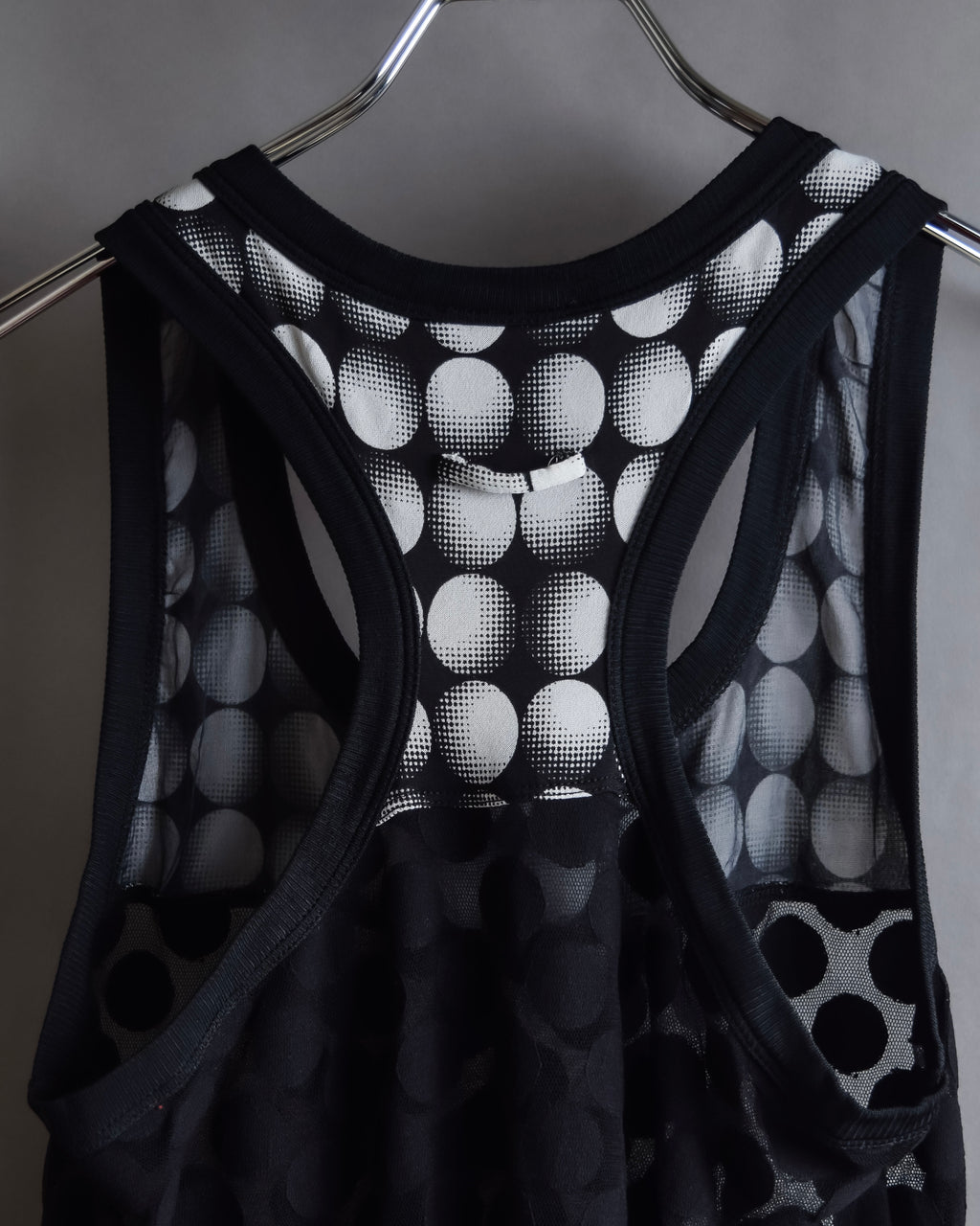 "JEAN PAUL GAULTIER MAILLE FEMME" Layered dot illusion mesh dress