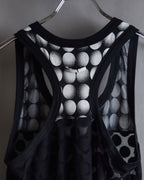 "JEAN PAUL GAULTIER MAILLE FEMME" Layered dot illusion mesh dress