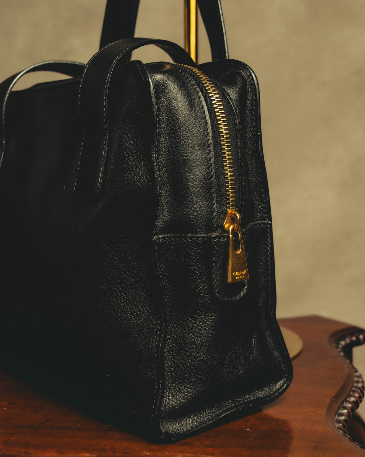 "CELINE" 80's-90's Classic leather top-handle bag