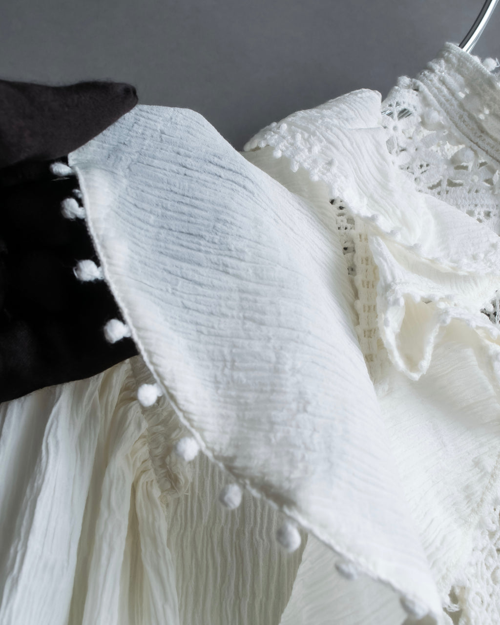 "ISABEL MARANT" Lace knit frill docking sheer blouse