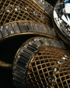 “HANAE MORI” 80’s-90’s Sculptural crystal bow brooch