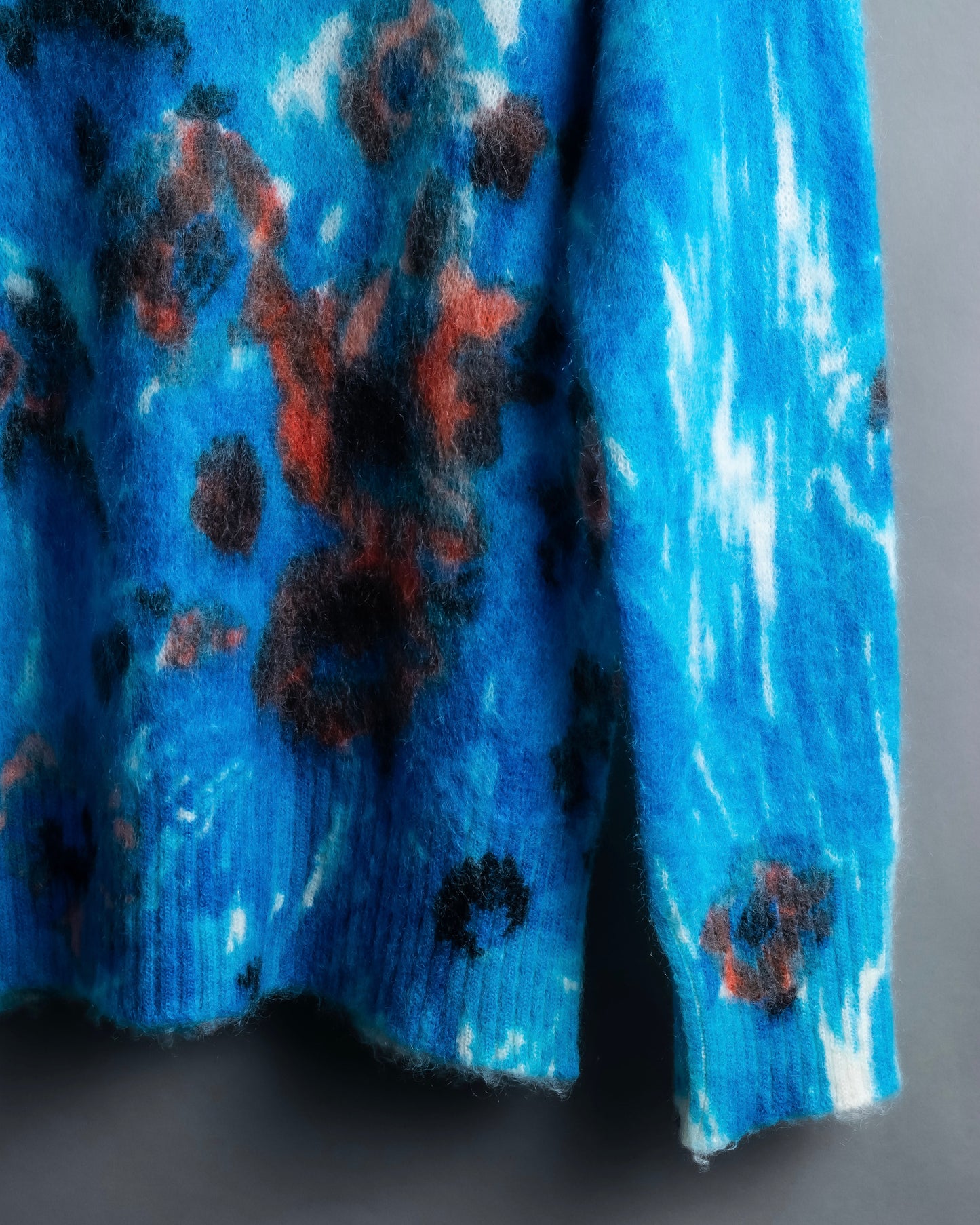 "PRADA" Abstract all-over print mohair blend knit