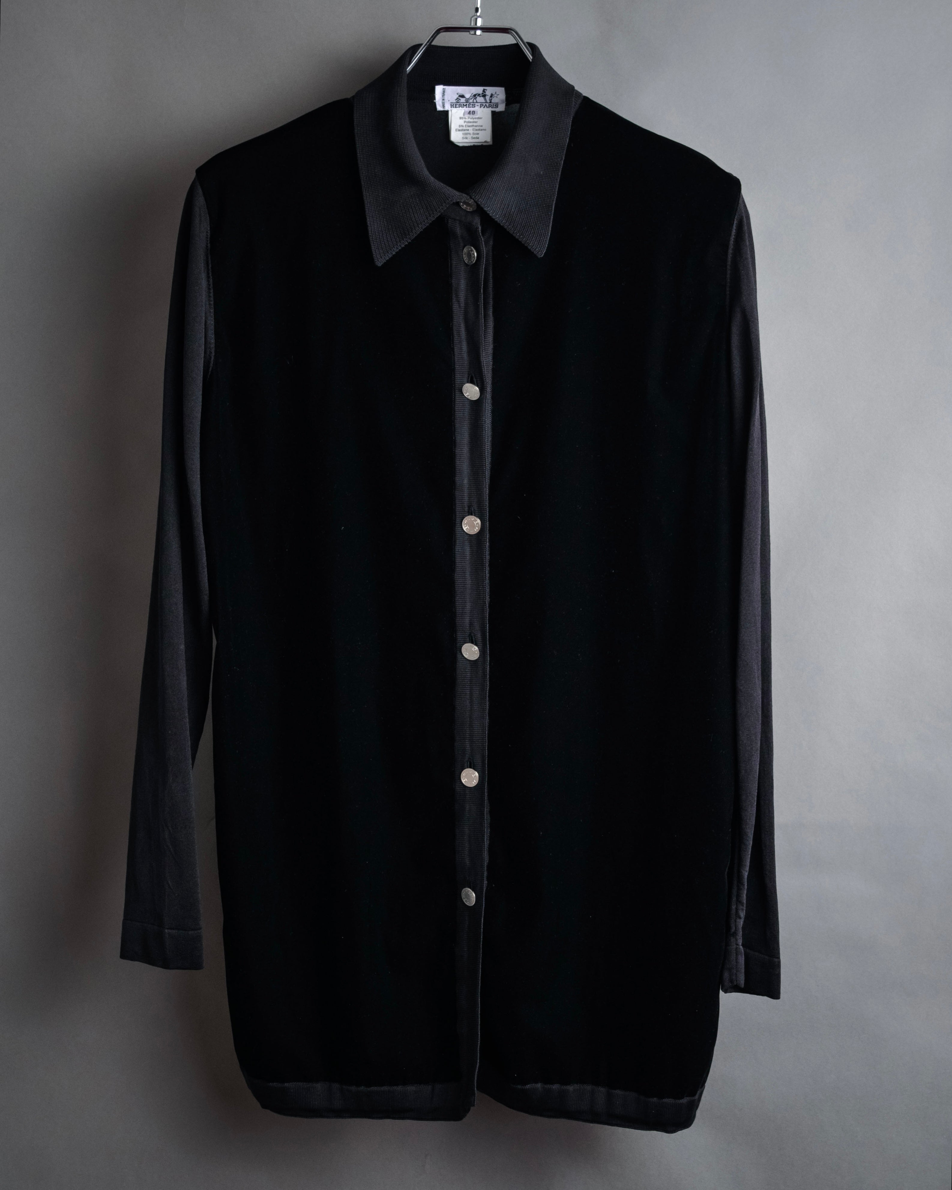 –SPECIAL– “HERMES” 90’s-00’s Contrast material serie button shirt cardigan