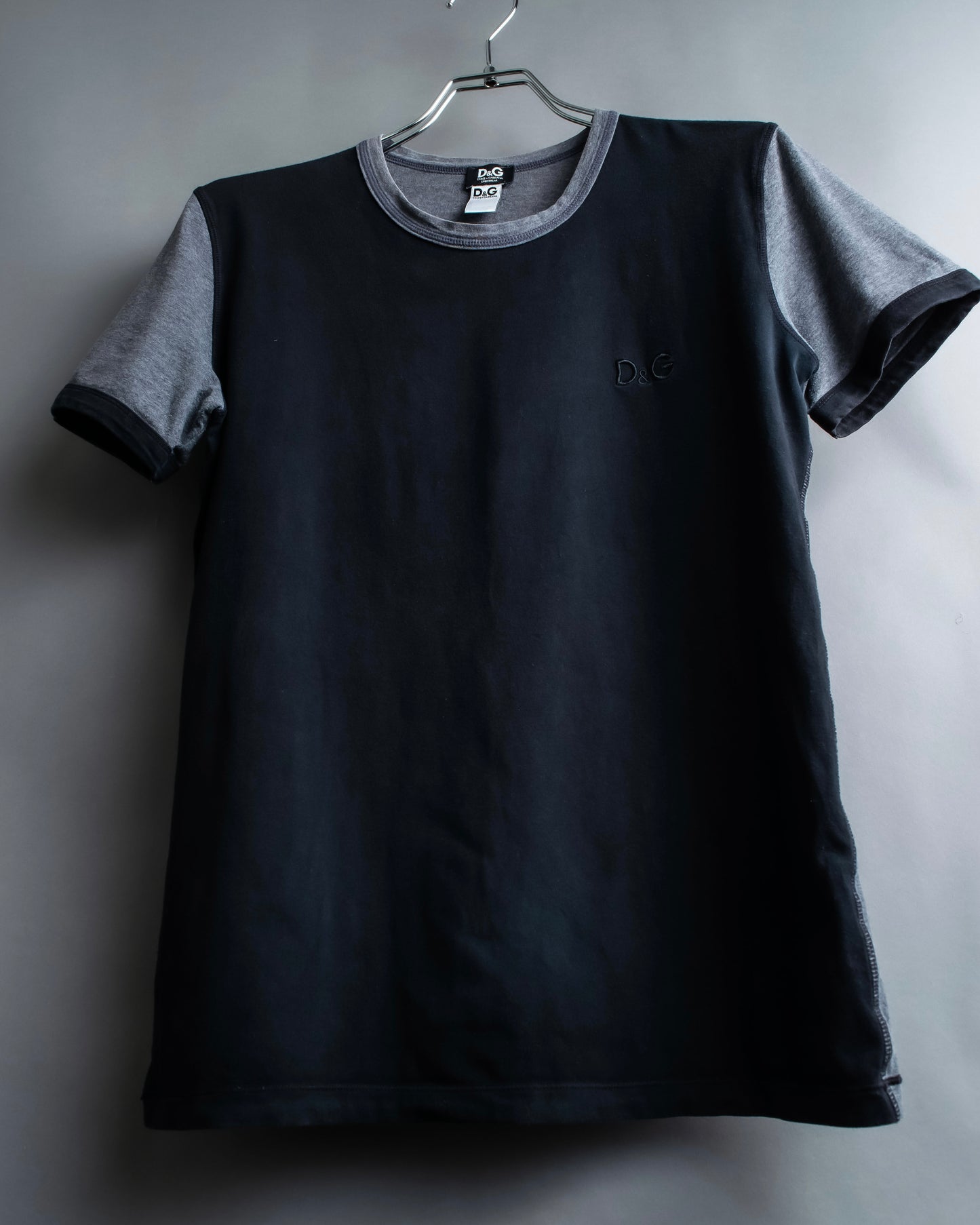 "DOLCE & GABBANA" Black and grey bicolor short sleeve T-shirt