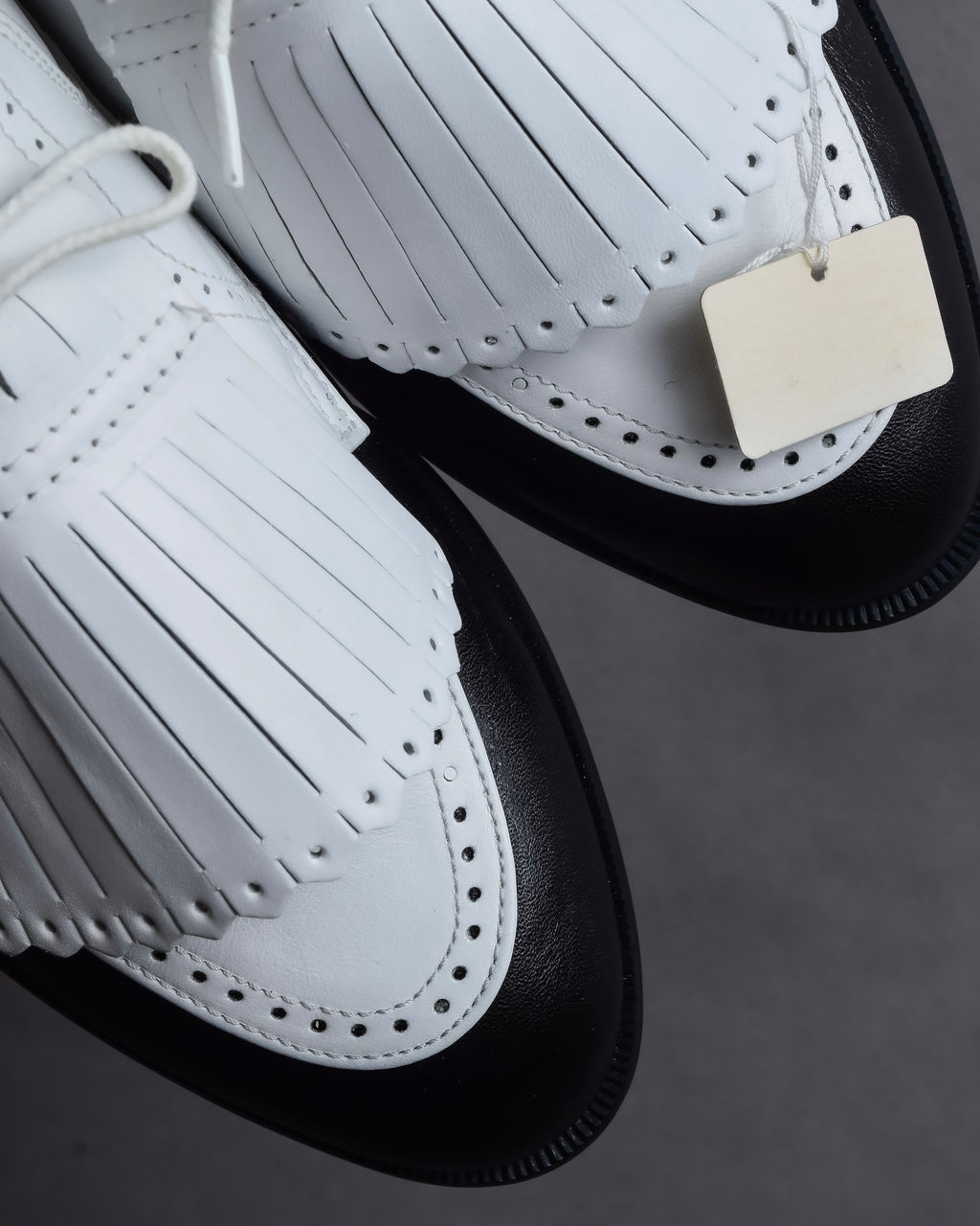 "BALENCIAGA" Two-tone fringe design leather golf shoes