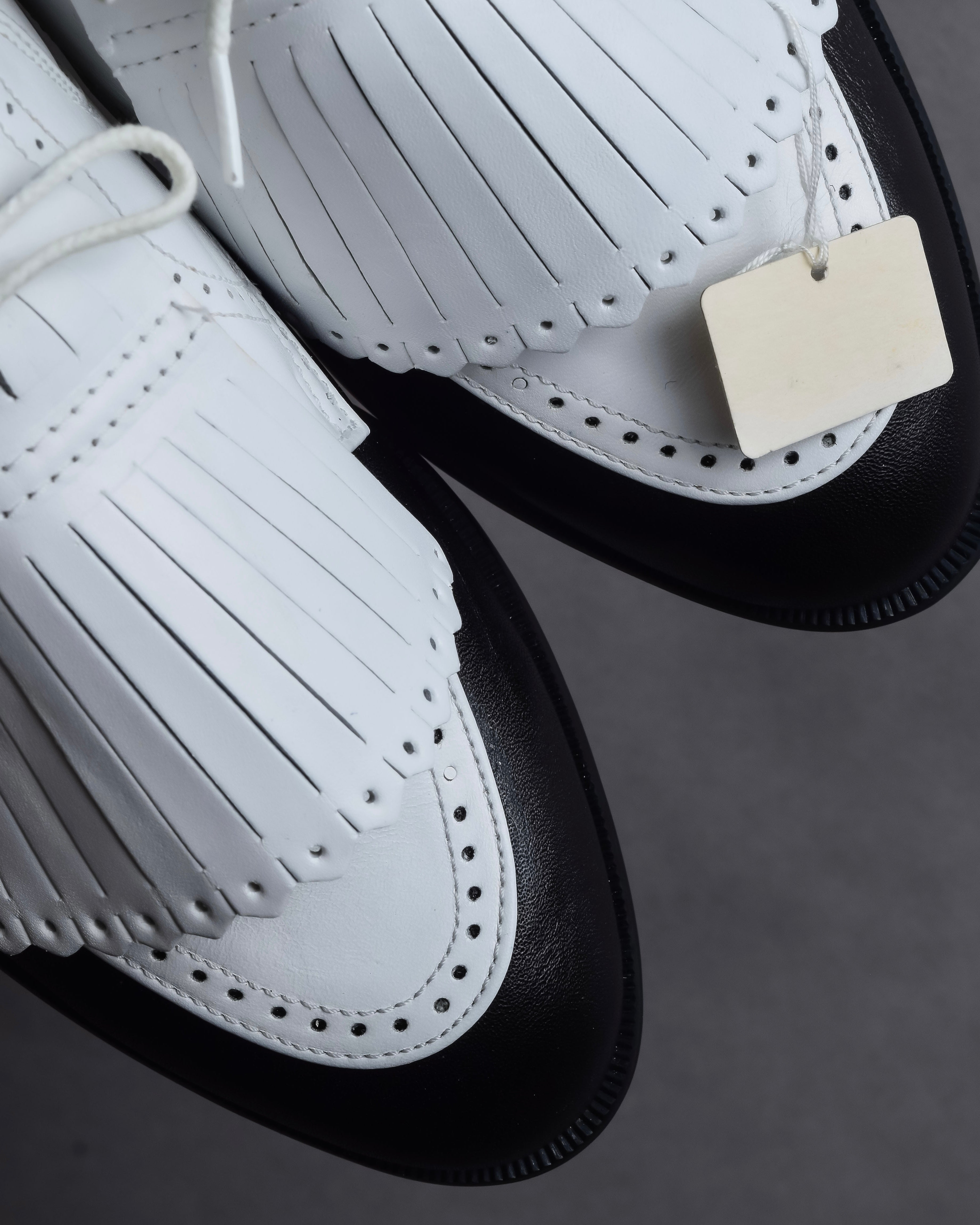 "BALENCIAGA" Two-tone fringe design leather golf shoes