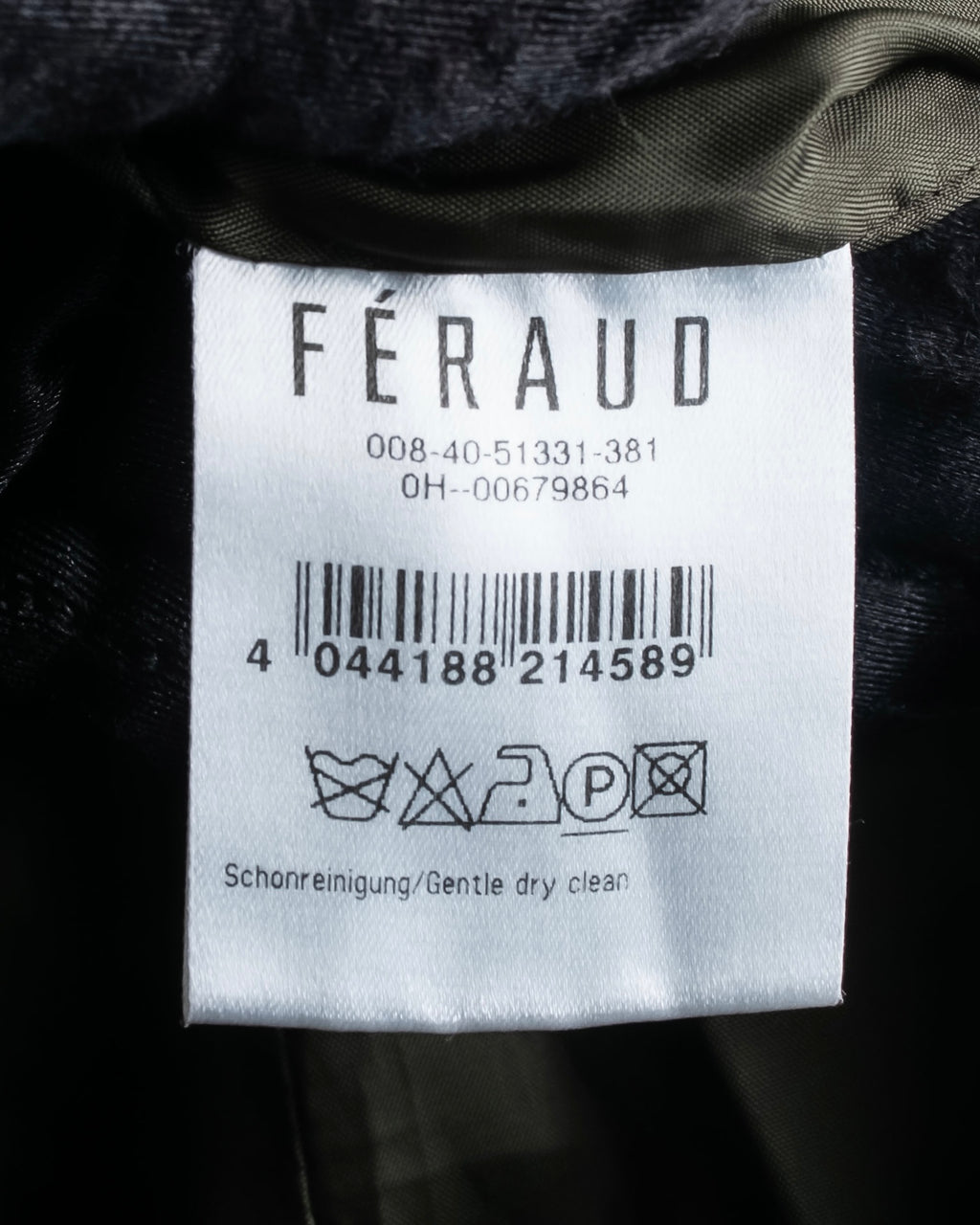 "FERAUD" Vintage velour glossy black tailored jacket