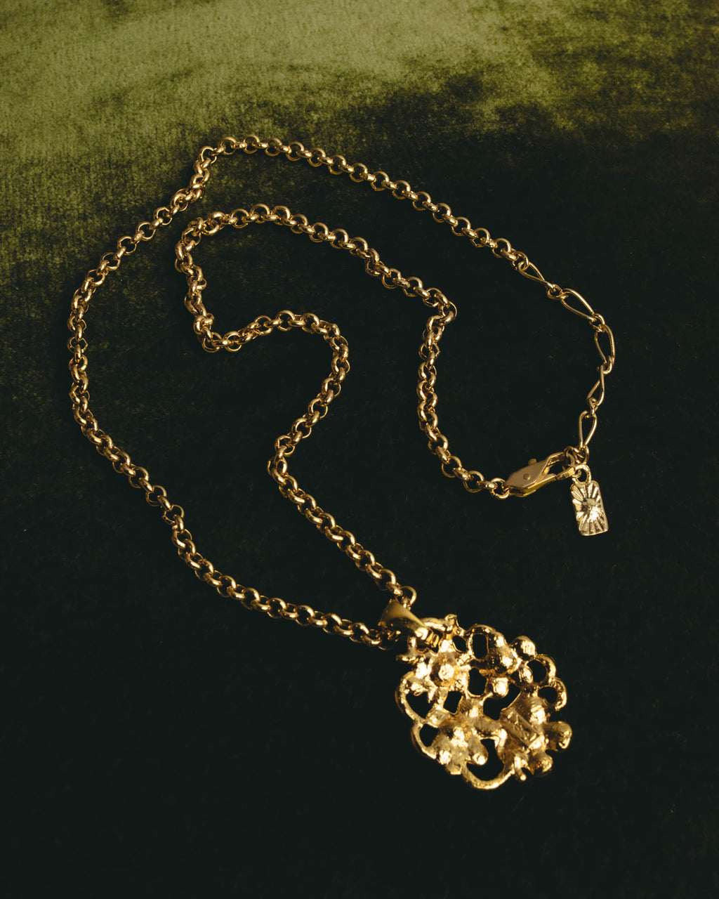 "Yves Saint Laurent" 80's-90's Sculptural floral pendant necklace