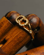 "Christian Dior" 00's-10's Sparkling rhinestone logo ring
