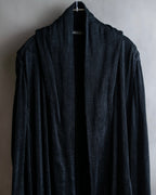 "ISSEY MIYAKE PERMANENT" Large shawl collar silk long cardigan